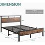 Double Bed Frame with Wooden Storage Shelf Headboard Image 6