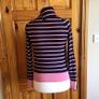 Marks and Spencer Ladies  Navy Blue and Pink striped Merino wool jumperUk 10 includes postage Image 5