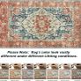 Washable Rugs Living Room Non Slip Area Rugs for Bedroom Machine Washable Rug Soft Short Pile Large Living Room Rug Vintage Oriental Boho Rug Non Shedding Dense Rugs 80x150cm Orange Image 5
