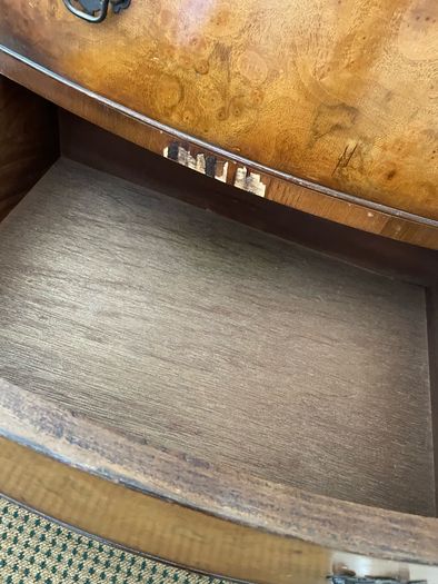 Georgian-style reproduction bowfront tallboy