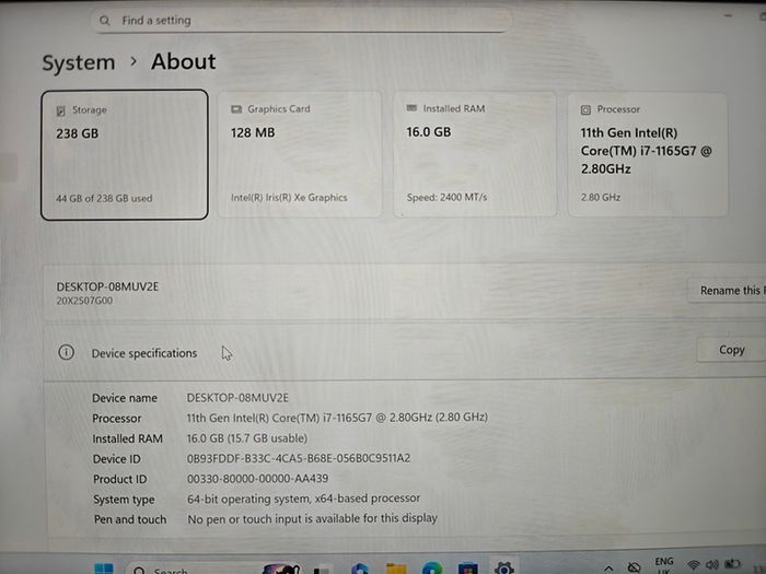Lenovo ThinkPad L14 Gen 2 | i7 (11th gen) | 16GB | 256GB | 14" FHD | Win11 |