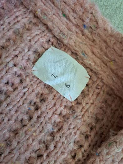 Zara Girls Dusty Pink Knitted Cardigan 6-7