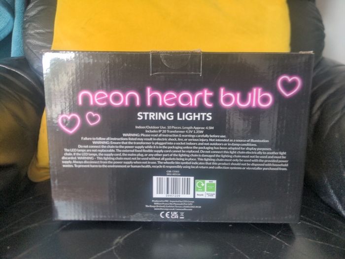 Neon Heart Bulb String Lights