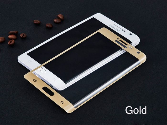 Full Curved 3D Tempered Glass Protector For Samsung Note Edge N9150 - Gold