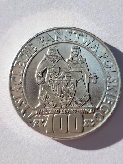 Poland 100 zloty silver coin 1966 Mieszko i Dabrowka