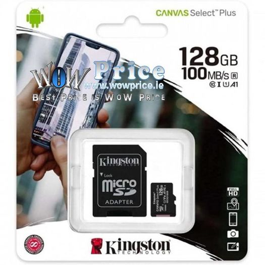 3232 Kingston 128GB MicroSD Class 10 Speed 100MB/s