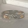 Vintage Silver Wedding Band with 18k Accents Image 3