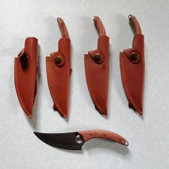 4 Small Kitchen Knives With Sheaths (new).