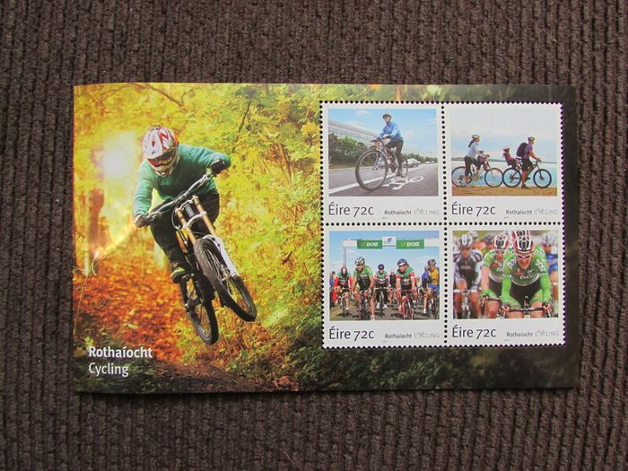 Cycling In Ireland 2016 stamps.Mini Sheet.MNH.260 lots available. .