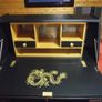 1960's Cocktail Cabinet/Bureau - Black & Gold - cocktail accessories and four glasses included Image 3