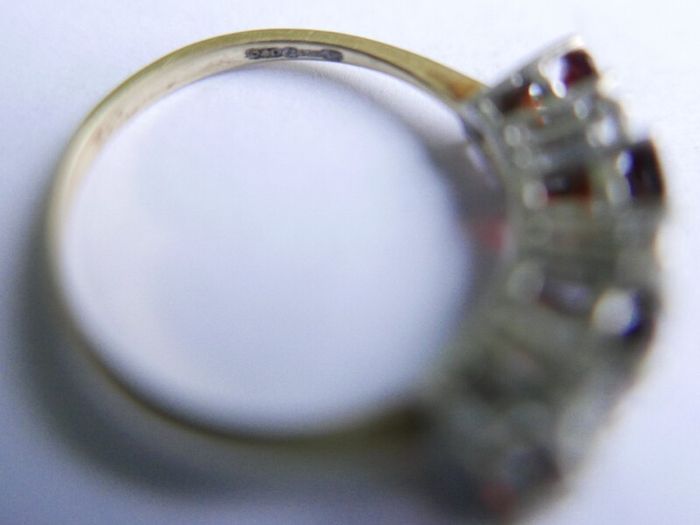 Vintage14K Gold 585 Ring With  Diamonds and Rubies Ring size P1/2 - 2,9g