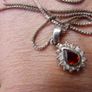 Vintage Sterling Silver 925 Isla Garnet Pendant Necklace 4,2g Image 2
