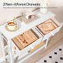 Console Table, Slim Console Table with 2 Non-woven Drawers, Hallway Table with Storage, Slim Sofa Table for Small Spaces, Living Room, White Image 7