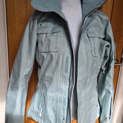 The North Face Ski Jacket | Light Blue Houndstooth | Faux Fur Hood - uk8-10