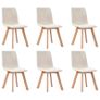 Dining Chairs 6 pcs Cream Fabric Image 2