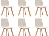 Dining Chairs 6 pcs Cream Fabric