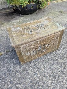 Embossed brass storage box