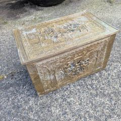 Embossed brass storage box