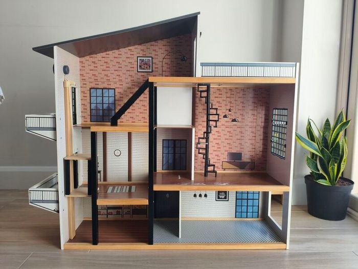 wooden dolls house, accessories. .