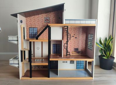 wooden dolls house, accessories. .