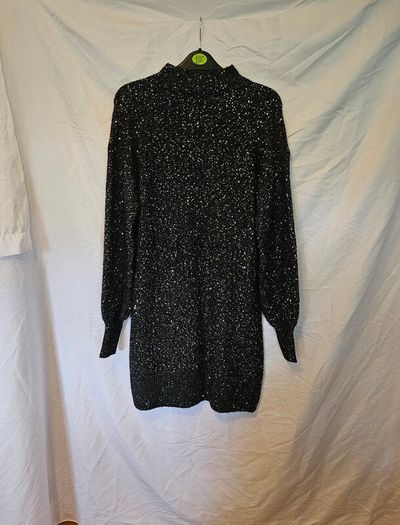 Mint Velvet Black Sparkly Jumper Dress