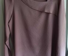 Soft Pink Blouse with Asymmetric Neckline