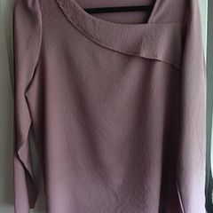 Soft Pink Blouse with Asymmetric Neckline