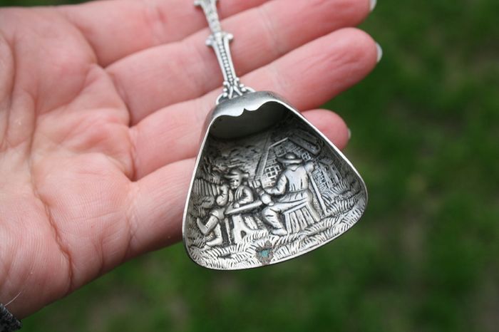 Dutch Silver Souvenir Spoon Shovel With Windmill On Handle Holland 4,5 Long