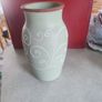 Vintage Stoneware Denby Ferndale Vase in very good condition, green with white swirling, height 25cm, diameter at top 12 cm, but no chips or cracks, Denby Ferndale was first produced in the 1930's. Image 3
