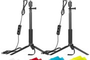 Dimmable 5600K USB LED Video Light with Pro Adjustable Tripod Stand and Color Filters, 2-Pack for Tabletop/Low-Angle Shooting, Zoom/Video Conference Lighting/Gaming/YouTube Video/Photography