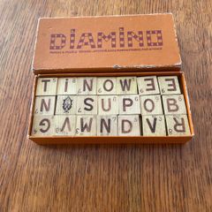 Vintage mid-century wooden dominoes  boxed