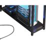 106.5CM L-Shaped Gaming Desk with RGB LED Lights Carbon Fibre Surface, 3 Power Outlets & 2 USB Ports, Reversible Corner Desk with Shelves & Hooks for Home Office & Small Spaces Image 4