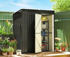 Garden Shed with Latch Door and Ventilation Slots  163x90x179 cm