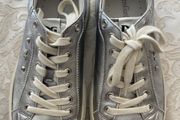 NeroGiardini Silver Leather Platform Sneakers - Size 37