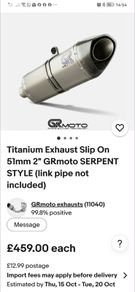 GRmoto Titanuim Exhaust 51mm