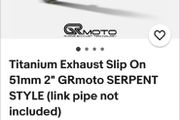 GRmoto Titanuim Exhaust 51mm