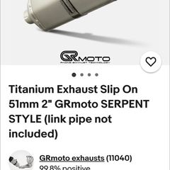 GRmoto Titanuim Exhaust 51mm