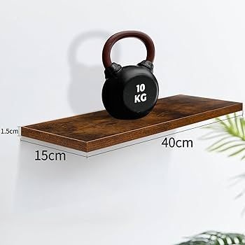 3PCS Floating Shelves Dark Walnut, 40cm Shelves for wall,Shelves Screw Mounted, Display Wall Decor Display Shelves Storage for Living Room,Bedroom,Kitchen