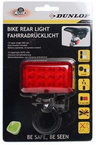 Dunlop - Bicycle Rear Super Bright 12 LED Light Red