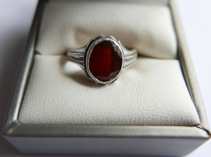 Antique Carnelian Sterling Silver Ring size N1/2 - 3,5g