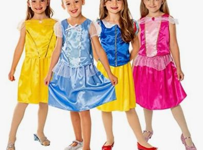 Disney princess fancy dress up costume trunk with 4 outfits Age 3+ EUC