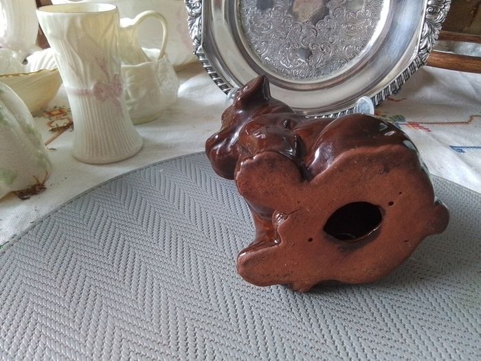 Brown Ceramic Dog Figurine