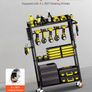 4 tier Tool Organizer Cart 150 lbs Load Capacity Floor Stand Rolling Drill Holder and Stability Storage Rack, Heavy Duty Garage Floor Rolling Storage Cart for Workshop, Garage Image 4