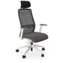 NV High Back Swivel Mesh Chair Lime White Frame with adjustable arms and headrest Image 2