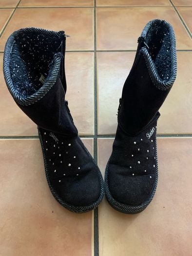 Skechers Twinkle Toes Light Up Boots - Junior Girls - Black - UK 13