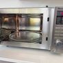 PowerPoint Microwave Silver and Black Glass Image 5