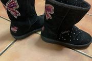 Skechers Twinkle Toes Light Up Boots - Junior Girls - Black - UK 13