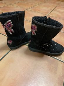 Skechers Twinkle Toes Light Up Boots - Junior Girls - Black - UK 13