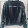 Faux women's black leather studded jacket Image 2