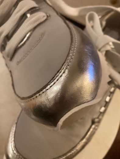 Andia Fora Made in Italy Top Quality Designer Silver Trainers - Size 41